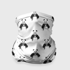 Бандана-труба 3D с принтом Panda love   pattern в Петрозаводске, 100% полиэстер, ткань с особыми свойствами — Activecool | плотность 150‒180 г/м2; хорошо тянется, но сохраняет форму | 
