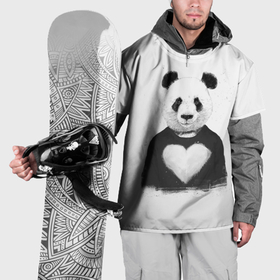 Накидка на куртку 3D с принтом Love panda , 100% полиэстер |  | Тематика изображения на принте: 