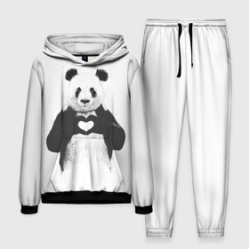 Мужской костюм с толстовкой 3D с принтом Panda love в Курске,  |  | Тематика изображения на принте: 