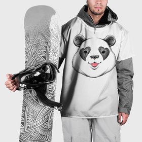 Накидка на куртку 3D с принтом Влюблённый панда в Новосибирске, 100% полиэстер |  | Тематика изображения на принте: 