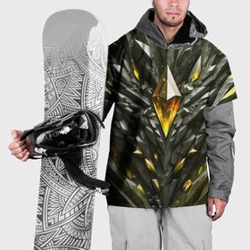 Накидка на куртку 3D с принтом Камень и золотой кристалл в Тюмени, 100% полиэстер |  | Тематика изображения на принте: 