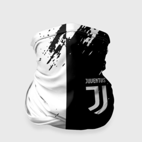 Бандана-труба 3D с принтом Juventus краски чёрнобелые в Тюмени, 100% полиэстер, ткань с особыми свойствами — Activecool | плотность 150‒180 г/м2; хорошо тянется, но сохраняет форму | 
