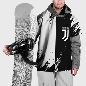 Накидка на куртку 3D с принтом Juventus краски чёрнобелые в Санкт-Петербурге, 100% полиэстер |  | 