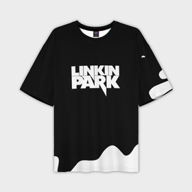 Мужская футболка oversize 3D с принтом Linkin park краска белая в Курске,  |  | 