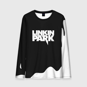 Мужской лонгслив 3D с принтом Linkin park краска белая в Санкт-Петербурге, 100% полиэстер | длинные рукава, круглый вырез горловины, полуприлегающий силуэт | Тематика изображения на принте: 