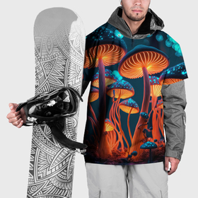 Накидка на куртку 3D с принтом Glowing mushrooms в Курске, 100% полиэстер |  | Тематика изображения на принте: 