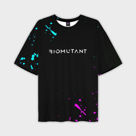 Мужская футболка oversize 3D с принтом Biomutant краски неоновые ,  |  | 