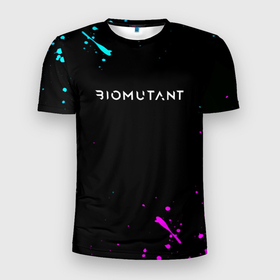 Мужская футболка 3D Slim с принтом Biomutant краски неоновые , 100% полиэстер с улучшенными характеристиками | приталенный силуэт, круглая горловина, широкие плечи, сужается к линии бедра | 