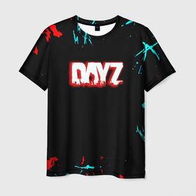 Мужская футболка 3D с принтом DayZ краски в Курске, 100% полиэфир | прямой крой, круглый вырез горловины, длина до линии бедер | 