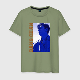 Мужская футболка хлопок с принтом Bang Chan top в Петрозаводске, 100% хлопок | прямой крой, круглый вырез горловины, длина до линии бедер, слегка спущенное плечо. | 