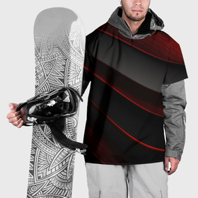 Накидка на куртку 3D с принтом Красная абстракция с черными линиями в Тюмени, 100% полиэстер |  | Тематика изображения на принте: 