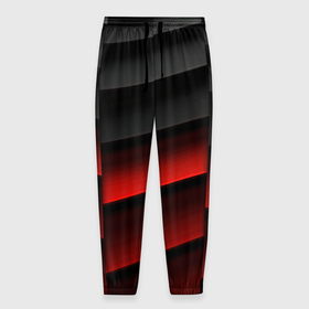 Мужские брюки 3D с принтом Черно красный объемный градиент в Санкт-Петербурге, 100% полиэстер | манжеты по низу, эластичный пояс регулируется шнурком, по бокам два кармана без застежек, внутренняя часть кармана из мелкой сетки | 