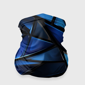 Бандана-труба 3D с принтом Синие объемные геометрические объекты в Петрозаводске, 100% полиэстер, ткань с особыми свойствами — Activecool | плотность 150‒180 г/м2; хорошо тянется, но сохраняет форму | 
