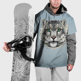 Накидка на куртку 3D с принтом Снежный барс ирбис , 100% полиэстер |  | Тематика изображения на принте: 