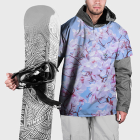 Накидка на куртку 3D с принтом Веточки с цветами кистью в Курске, 100% полиэстер |  | 