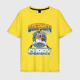 Мужская футболка хлопок Oversize с принтом Стефен Карри НБА в Тюмени, 100% хлопок | свободный крой, круглый ворот, “спинка” длиннее передней части | 