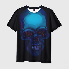 Мужская футболка 3D с принтом Vampire skull в Белгороде, 100% полиэфир | прямой крой, круглый вырез горловины, длина до линии бедер | 