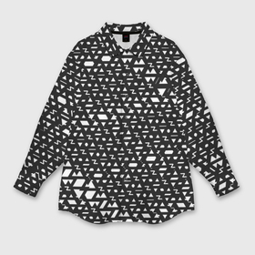 Мужская рубашка oversize 3D с принтом Геометрические фигуры белые в Белгороде,  |  | Тематика изображения на принте: 