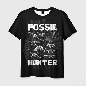Мужская футболка 3D с принтом Fossil hunter в Санкт-Петербурге, 100% полиэфир | прямой крой, круглый вырез горловины, длина до линии бедер | Тематика изображения на принте: 