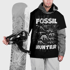 Накидка на куртку 3D с принтом Fossil hunter в Тюмени, 100% полиэстер |  | Тематика изображения на принте: 