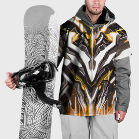 Накидка на куртку 3D с принтом Неоновая кибер броня жёлтая в Тюмени, 100% полиэстер |  | Тематика изображения на принте: 