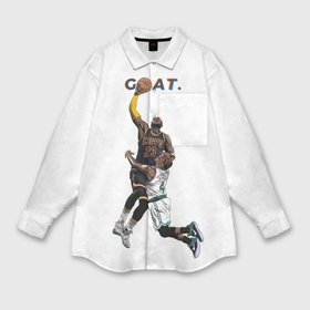 Мужская рубашка oversize 3D с принтом Goat 23   LeBron James ,  |  | 