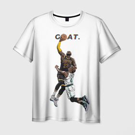 Мужская футболка 3D с принтом Goat 23   LeBron James , 100% полиэфир | прямой крой, круглый вырез горловины, длина до линии бедер | 