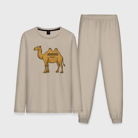 Мужская пижама с лонгсливом хлопок с принтом Такси верблюд в Петрозаводске,  |  | 