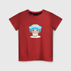 Детская футболка хлопок с принтом Маленькая овечка в Курске, 100% хлопок | круглый вырез горловины, полуприлегающий силуэт, длина до линии бедер | 