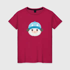 Женская футболка хлопок с принтом Маленькая овечка в Белгороде, 100% хлопок | прямой крой, круглый вырез горловины, длина до линии бедер, слегка спущенное плечо | 