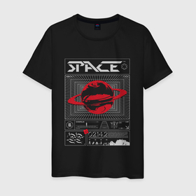 Мужская футболка хлопок с принтом Space streetwear в Петрозаводске, 100% хлопок | прямой крой, круглый вырез горловины, длина до линии бедер, слегка спущенное плечо. | 