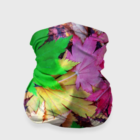 Бандана-труба 3D с принтом Разноцветные осенние листья в Петрозаводске, 100% полиэстер, ткань с особыми свойствами — Activecool | плотность 150‒180 г/м2; хорошо тянется, но сохраняет форму | 