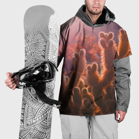 Накидка на куртку 3D с принтом Пустынные кактусы в Кировске, 100% полиэстер |  | 