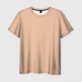 Мужская футболка 3D с принтом Однотонный цвет бежево персиковый в Новосибирске, 100% полиэфир | прямой крой, круглый вырез горловины, длина до линии бедер | Тематика изображения на принте: 