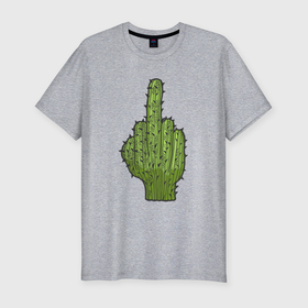 Мужская футболка хлопок Slim с принтом Cactus fuck в Белгороде, 92% хлопок, 8% лайкра | приталенный силуэт, круглый вырез ворота, длина до линии бедра, короткий рукав | 
