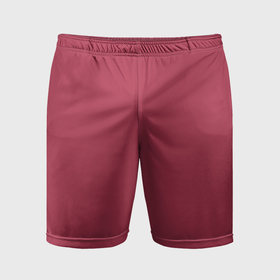 Мужские шорты спортивные с принтом Однотонный красно малиновый брусничный цвет в Санкт-Петербурге,  |  | 