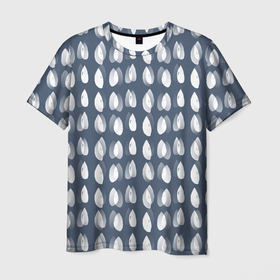 Мужская футболка 3D с принтом Падающие капли воды в Екатеринбурге, 100% полиэфир | прямой крой, круглый вырез горловины, длина до линии бедер | 