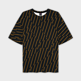 Мужская футболка oversize 3D с принтом Чёрные полосы и оранжевые полосочки в Екатеринбурге,  |  | Тематика изображения на принте: 