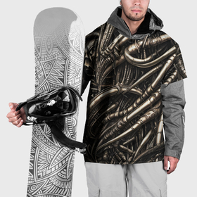 Накидка на куртку 3D с принтом Серые трубки чужих в Курске, 100% полиэстер |  | 