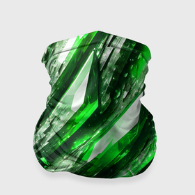 Бандана-труба 3D с принтом Зелёные драгоценные кристаллы в Новосибирске, 100% полиэстер, ткань с особыми свойствами — Activecool | плотность 150‒180 г/м2; хорошо тянется, но сохраняет форму | 