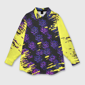 Мужская рубашка oversize 3D с принтом Brawl stars neon mobile в Тюмени,  |  | 