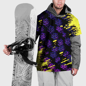 Накидка на куртку 3D с принтом Brawl stars neon mobile в Тюмени, 100% полиэстер |  | 