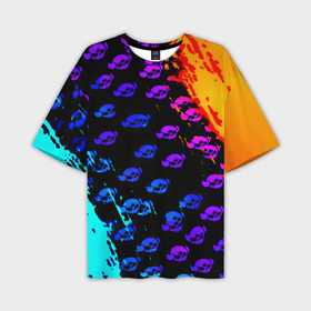 Мужская футболка oversize 3D с принтом Brawl stars neon logo kids в Санкт-Петербурге,  |  | 