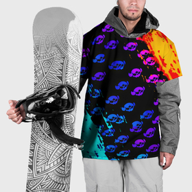 Накидка на куртку 3D с принтом Brawl stars neon logo kids , 100% полиэстер |  | 