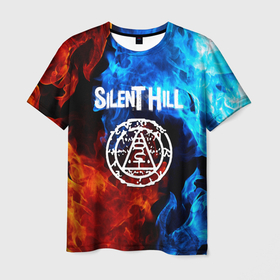 Мужская футболка 3D с принтом Silent hill огненный стиль в Белгороде, 100% полиэфир | прямой крой, круглый вырез горловины, длина до линии бедер | 
