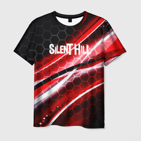 Мужская футболка 3D с принтом Silent hill текстура в Тюмени, 100% полиэфир | прямой крой, круглый вырез горловины, длина до линии бедер | 