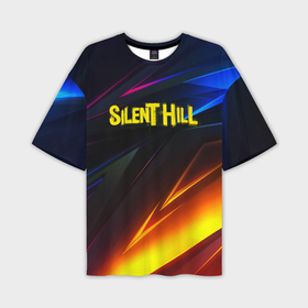 Мужская футболка oversize 3D с принтом Silent hill stripes neon в Кировске,  |  | Тематика изображения на принте: 