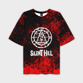 Мужская футболка oversize 3D с принтом Silent hill лого blood в Екатеринбурге,  |  | 