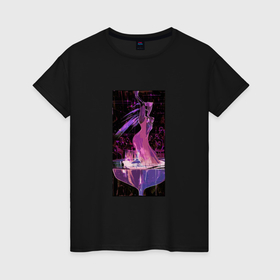 Женская футболка хлопок с принтом Звезда таро cyberpunk 2077 , 100% хлопок | прямой крой, круглый вырез горловины, длина до линии бедер, слегка спущенное плечо | 