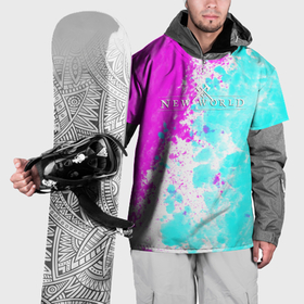 Накидка на куртку 3D с принтом New world неоновые краски в Петрозаводске, 100% полиэстер |  | 